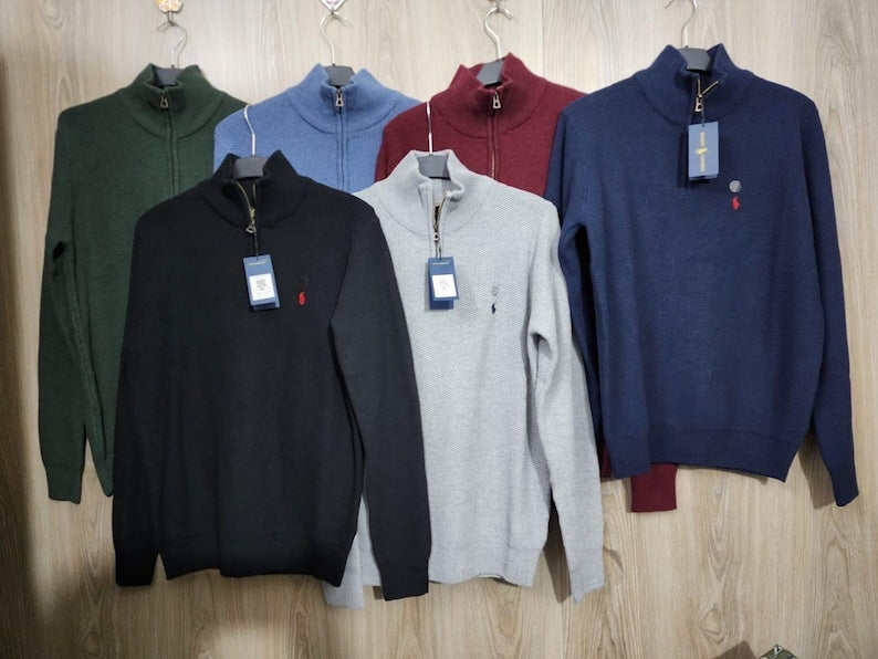 Men’s Ralph Lauren Zip Neck jumper custom fits